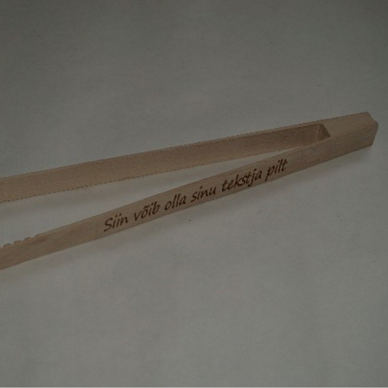 Wooden grill tongs with personal engraving