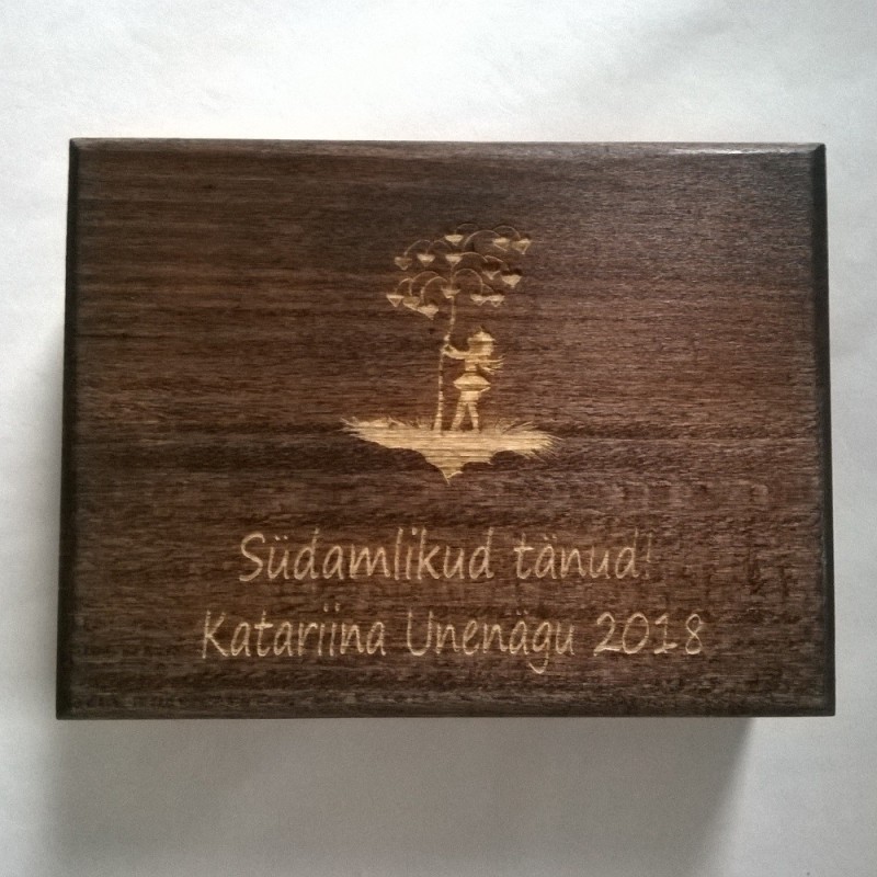 Kinkekarp  Mõõdud - 9 x 14 x 5 cm magnetiga personaalse graveeringuga