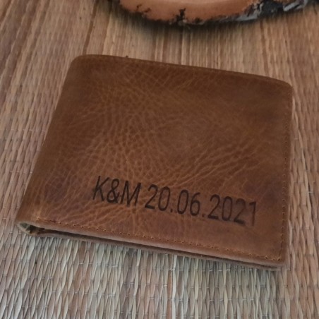 Rahakott  ehtne nahk personaalse graveeringuga