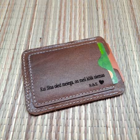 Kaarditasku  kaardihoidja nahast personaalse graveeringuga